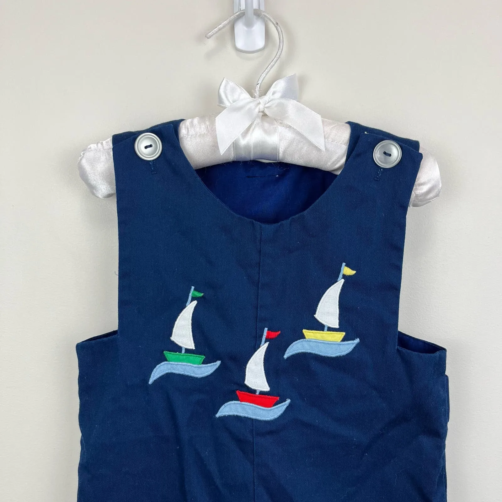 Vintage Applique Sailboat Jon Jon Romper