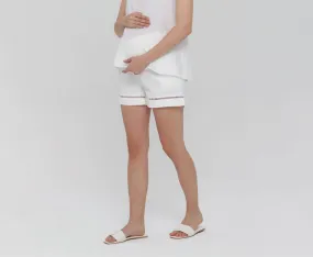 White Boa Shorts Maternity