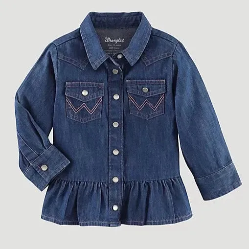 Wrangler Baby/Toddler Denim Ruffle Tunic Top