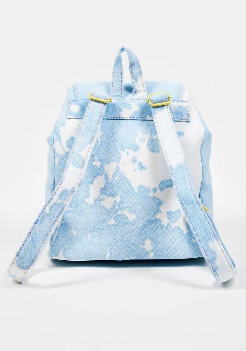 X Loungefly Blue Acid Wash Denim Backpack-