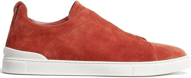 Zegna Triple Stitch suede sneakers Brown