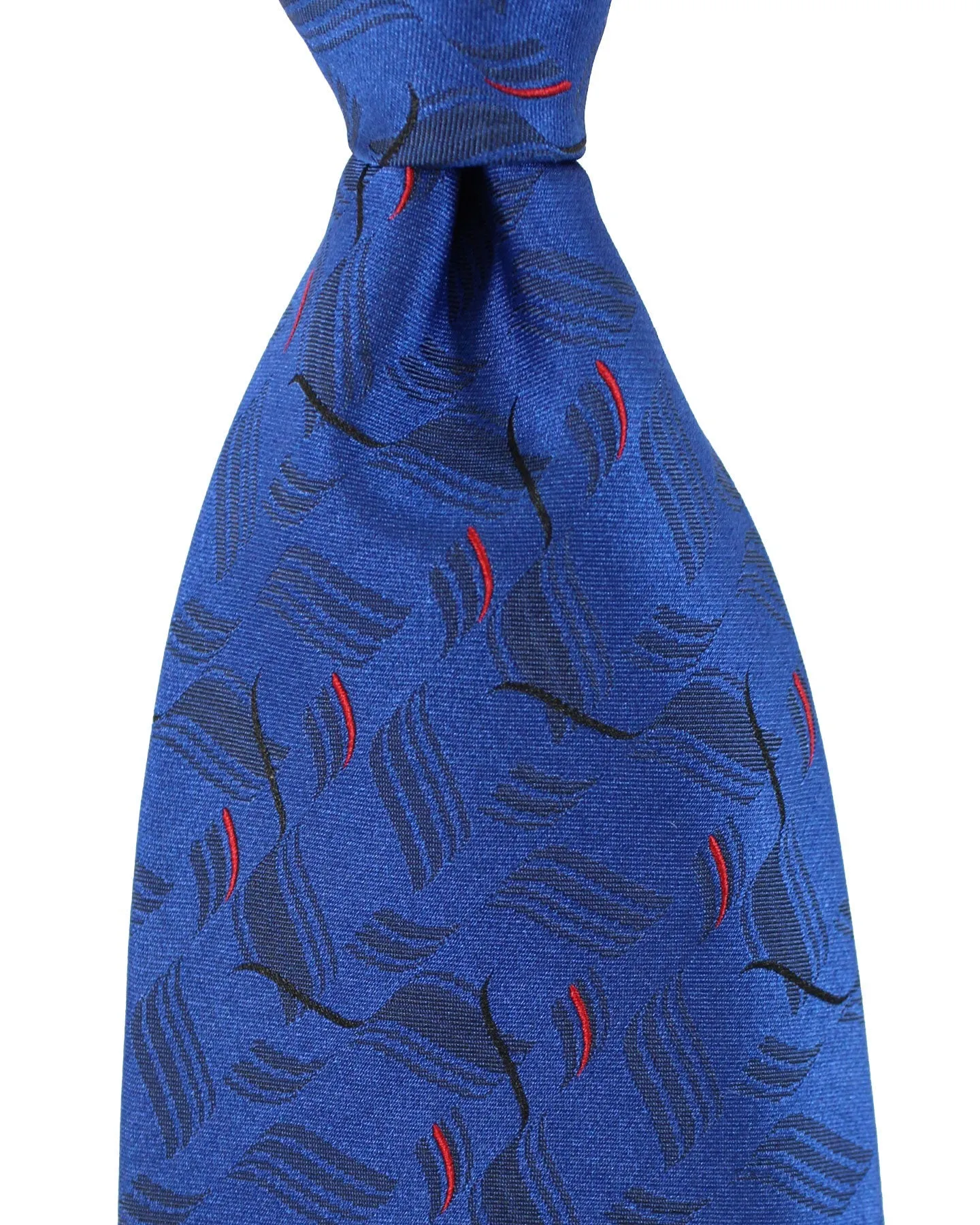 Zilli Silk Tie Dark Blue Red Design - Wide Necktie FINAL SALE