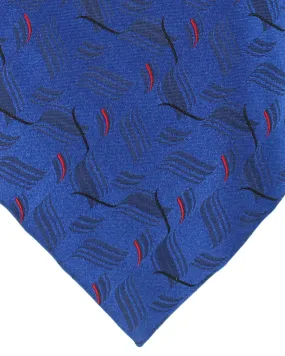 Zilli Silk Tie Dark Blue Red Design - Wide Necktie FINAL SALE